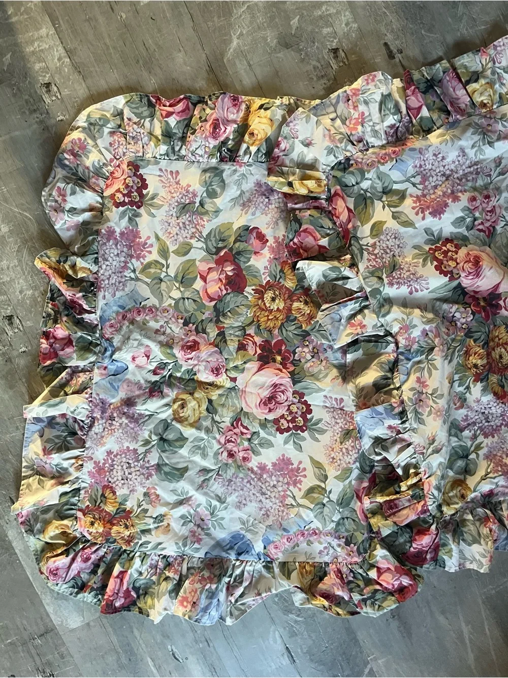 Vintage Ralph Lauren Floral Ruffled Pillow Shams includes 2 Allison shams
